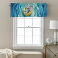 thumbnail image 3 of Funny Art Valance Curtain Summer Elephant Swimming Blue Sea View Oil Painting Window Valances Rod Pocket Short Curtains Window Treatments for Kitchen Bedroom Bathroom Laundry 56" x 16", 3 of 9