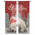 thumbnail image 3 of Vintage Red Christmas Sheer Curtains 72 Inches Long 2 Panels Set, Window Sheer Curtains for Living Room/Bedroom, Xmas Bear Tree Snowflake Light Filtering Rod Pocket Curtain 52'' x 72'' x 2, 3 of 7