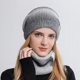 thumbnail image 5 of Conjunto de gorro y bufanda de punto para mujer, gorro de color degradado para otoño e invierno, 5 of 5