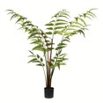 thumbnail image 1 of Vickerman 4' Potted Leather Fern 129 Leaves - TB191140, 1 of 1