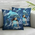 thumbnail image 3 of GOSMITH  Just a Girl Who Loves Cute Dolphin Saying Graphic Throw Pillow,  Multicolor, 3 of 5