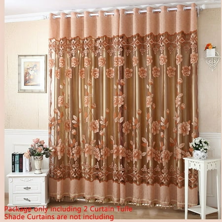 2pcs 100 250cm Elegant Luxury High End Fl Pattern Window 2pcs 100 250cm Elegant Luxury High End
