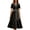 Black 08, variant on Karymi Polka Dot Print Vintage Midi Dress, Lapel V Neck Short Sleeve Contrast Trim Button Front A-Line Dress with Self Tie Belted Waist Womens Dresses
