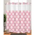 thumbnail image 2 of Anzona No Hook Shower Curtains, White Pink Daisy Long Bathtub Curtains with Snap in Liner, Spring Summer Floral Botanical Waterproof Washable Fabric Bathroom Shower Curtain Sets, 72" x 78", 2 of 4