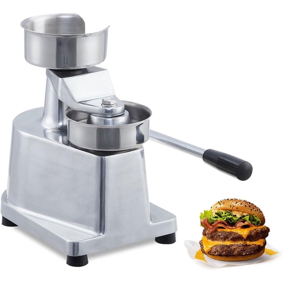 Commercial Hamburger Patty Maker, 4"/5"/6" Stainless Steel Hamburger Press, 1.4" Deep Tray, with 500 Patty Papers