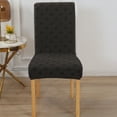 thumbnail image 4 of Thickened Jacquard Dining Chair Cover | Stretch Polyester Slipcover | Elastic Retractable Fit | Waterproof Dirtproof | Velvet Texture | Gray White Navy Red Khaki | 15.7-19.6in x 17.7-25.5in | 1 Pack, 4 of 6