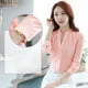 thumbnail image 4 of Blusa de gasa Blusa de gasa Manga larga Cuello alto Color puro Camisa de gasa de ajuste casual para mujer ANGGREK  Otros, 4 of 8