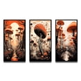 thumbnail image 2 of Designart "Vintage Mushroom Magic Mystical Landscapes I" Abstract Landscape Framed Wall Art Set Of 3 - Orange Abstract Landscapes Frame Gallery Set For Office Decor, 2 of 6