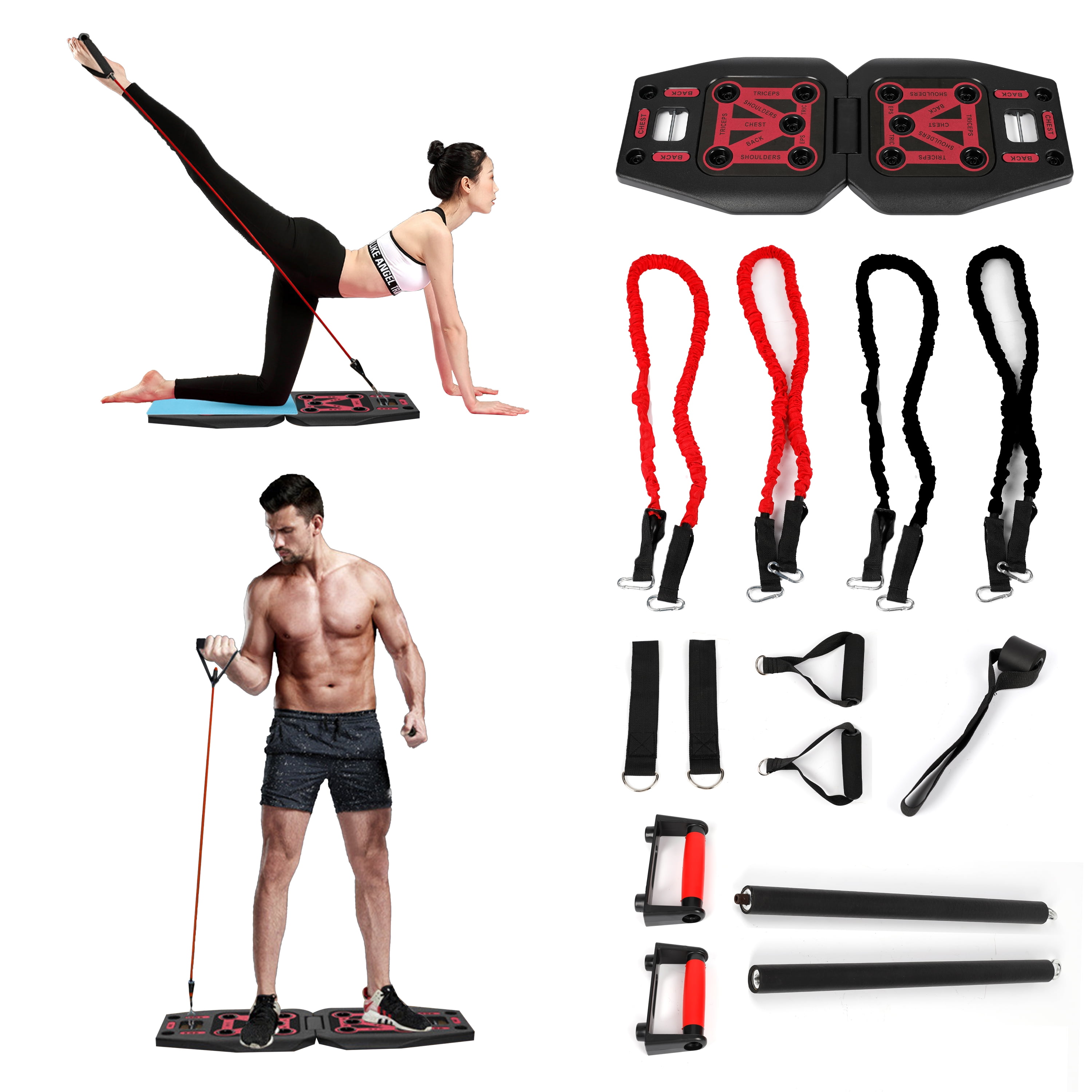9 in 1 Push Up Rack System with Resistance Bands and Liberia Ubuy