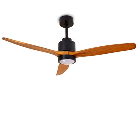 

Suzicca Quiet 52” Wood Ceiling Fans with Lights and Remote -proof Outdoor Ceiling Fan for Patios 6 Speeds Ceiling Fan for Living Bedroom Kitchen 3 Light Color Timer Function Reversible Motor