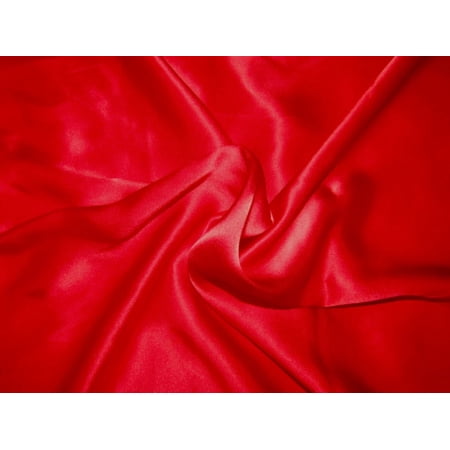 100% Silk Satin fabric 44" wide RED HOT 70 grams [20 momme] [12999]