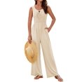 thumbnail image 1 of Mono GRACE KARIN casual con cuello en U, corte holgado, caqui para mujer, 1 of 5