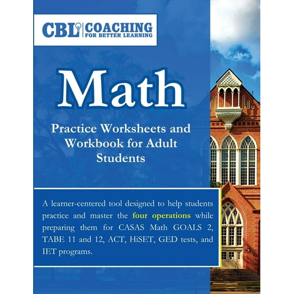Math Practice Worksheets and Workbook for Adult Students, (Paperback)