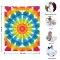 thumbnail image 4 of Colorful Rainbow Tie Dye Spiral Pattern Blanket,Comfortable Soft Flannel Throw Blanket,All Season,Warm Lightweight Blankets for Sofa Bed Couch Living Room Chair,30"x40", 4 of 4