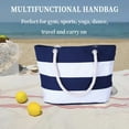 thumbnail image 7 of SLYNSHome Tropical Summer Striped Beach Bag For Women Tote Bags Reusable Grocery Shoulder Bag With Zipper Pocket, 7 of 7