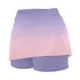 thumbnail image 4 of MIXUE Skirts For Women Summer Gradient Print Elastic High Waist Yoga Sports Mini Tennis Skirt Streetwear,Pink,S, 4 of 6