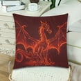 thumbnail image 3 of MKHERT Fire Medieval Dragon Pillowcase Pillow Protector Cushion Cover 18x18 inch,Set of 2, 3 of 3