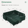 thumbnail image 3 of HONBAY Modern Sectional Sofa with Storage Seat Oversized Sofa Sets for Living Room and Apartment, Green, 3 of 10