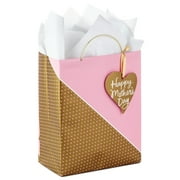 Hallmark Medium Mother's Day Gift Bag with Tissue Paper (Pink and Gold Polka Dot)