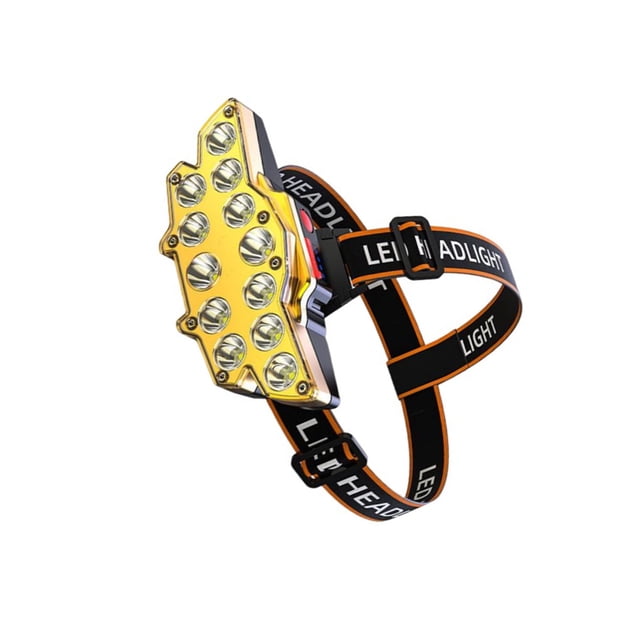 Wosthever Linterna frontal LED recargable, lámparas de sombrero potentes profesionales, multiusos, para acampar, senderismo, pesca, luces de montañismo Iluminación y accesorios Amarillo Wosthever HA074496-02