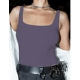 thumbnail image 2 of Women's Square Neck Sleeveless Bodysuit Double Lined Tops Thong Bodysuit, 2 of 3