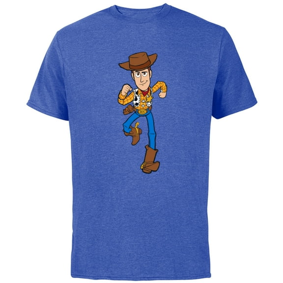 Disney Pixar Toy Story 4 Woody on the Run T-Shirt - Short Sleeve Cotton T-Shirt for Adults - Customized-Royal Heather