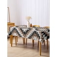 thumbnail image 3 of Brown Aztecs Rectangle Tablecloth, Abstract Southwest Geometric Vintage Tribal Waterproof & StainResistant Tablecloth, Washable Oil-proof Table Cover for Dining/Party/Wedding/Camping/Buffet 54x108 In, 3 of 9