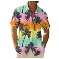 thumbnail image 2 of toraway Fall Clothes Men T Shirts Cotton Graphic Men Short Sleeved Fashionable Color Gradient Printed Coconut Tree Pattern Men Seaside Beach Shirt M, 2 of 3