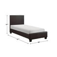thumbnail image 4 of Lexicon Lorenzi Contemporary Wood and Faux Leather Twin Bed in Dark Brown, 4 of 4