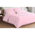 thumbnail image 3 of DNG Creations 5 Piece Luxurious Half Pinch Pleated Comforter Long Lasting 100% Egyptian Cotton, 800 TC 550 GSM All Season ( King/Cal King Size ) Solid Baby Pink Colour, 3 of 8