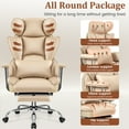 thumbnail image 3 of COOLHUT Big and Tall Office Chair 500LBS Wide Seat Ergonomic Computer Desk Chair, PU Leather Executive Office Chair with Footrest, Adjustable Task Chair Lumbar Back Support 8 Hour, Khaki, 3 of 14