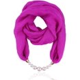 thumbnail image 1 of Collar de bufanda de estilo clásico para mujer, bufandas infinitas de gasa sólida, colgante de perlas, accesorios de joyería (sc0036), 1 of 4