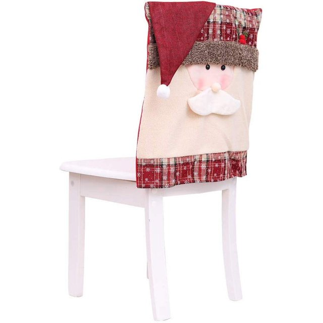 Fundas festivas para sillas navideñas, mejore su experiencia gastronómica con el diseño de reno, muñeco de nieve y Papá Noel, franela de alta calidad para decoraciones de cocina del hogar,