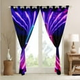 thumbnail image 4 of Pink Purple Black Curtains & Drapes Neon Lightning Striped 30%-50% Blackout Curtains Gaming Window Curtains Gamer Room Decor,Glitter Glowing Stripes Geometric Window Treatments, 4 of 6