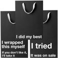 thumbnail image 1 of MilkToast Brands - Juego de 5 bolsas de regalo divertidas de color negro, tama&ntilde;o mediano de 11 x 8 x 4 pulgadas, bolsas de regalo kraft con refranes snarky &ndash; envoltura de regalo r, 1 of 6