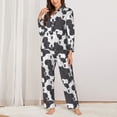 thumbnail image 2 of Picia Black And White Sheeps Pattern Women’s Long-Sleeve Sleepwear Set - Soft 2-Piece Loungewear with Pockets, Comfy PJs for Relaxing Nights-X-Large, 2 of 7