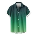thumbnail image 4 of Yanghang Tops Men Mens Shirts Men Casual Fashion Turndown Collar Gradient Print Short Sleeve Button Shirt Tops Blouse Summer Tops, 4 of 4