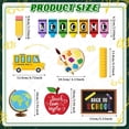 thumbnail image 3 of Clearance Items,npkgvia Serving Trays,Kitchen Faucets,14pc Of Back To School Layered Tray Decoration Wooden Crafts School Decoration Hollow Welcome School Bus Dining Table Decoration,Trays,Black, 3 of 5