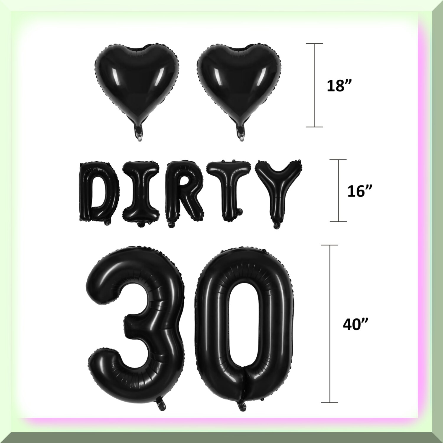 '0 Bis 30 Real Quick' Geburtstags-Banner – Dirty 30 Partydeko, Schwarzer Glitzer, Inkl. Plastiknadel