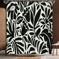 thumbnail image 2 of Black and White Flower Shower Curtain for Women Girls Boho Abstract Floral Retro Groovy Plant Leaves Aesthetic Funky Trendy Bathtub Decor 12 Plastic Shower Hooks,72x72 Inch, 2 of 6