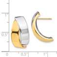 thumbnail image 2 of 14k Yellow and White Gold Two-tone Polished Post Earrings Length 10mm, 2 of 2