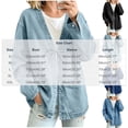 thumbnail image 3 of Cmtiyu Denim Jacket for Women, Long Sleeve Drawstring V Neck Open Front Washed Denim Jackets, Casual Loose Fit Outerwear Jacket with Pockets, S-3XL, 3 of 9