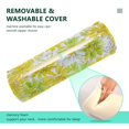 thumbnail image 4 of Cylindrical Pillow Decorative Neck Roll Pillow with Removable Washable Cover Roll Pillow for Knee Leg Neck Yellow Daisy Pattern, 4 of 7