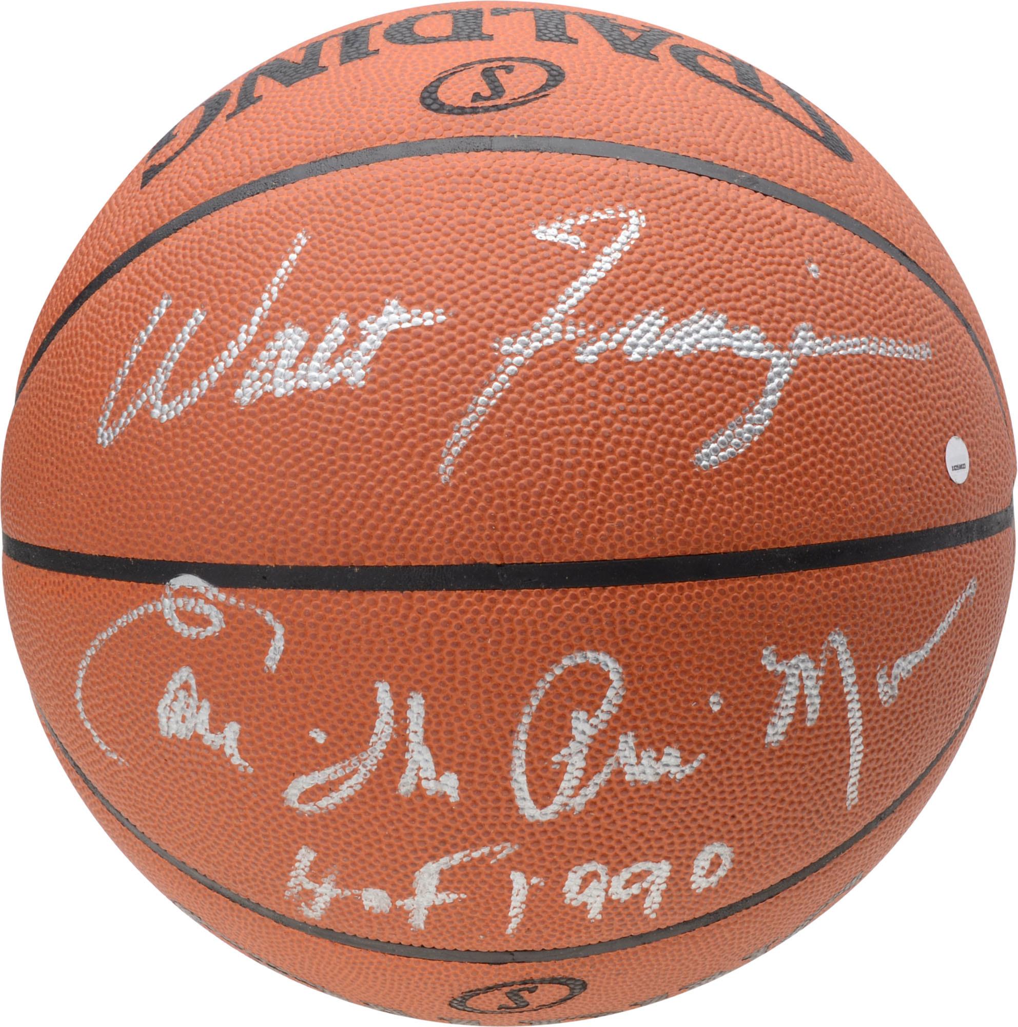 walt frazier signed basketball