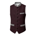 thumbnail image 4 of Kiijoy Toddler Boys Party Vest Button-Down Mandarin Collar Corduroy Waistcoat, 4-5 Years, 4 of 4