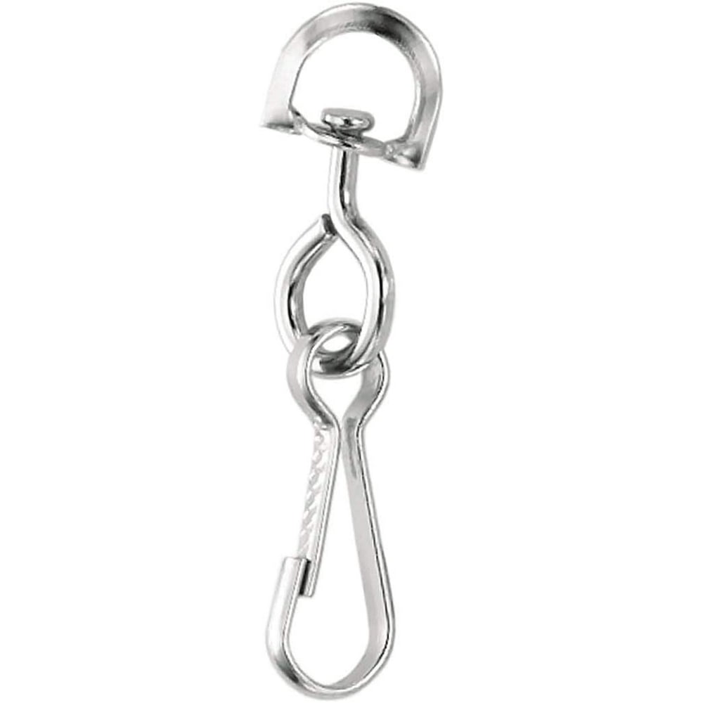 100 Pack Metal Swivel J Hook Clips for Lanyards ½ inch D Ring for