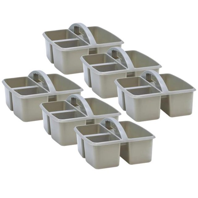 Caddy de Rangement en Plastique&44; Gris - Pack de 6