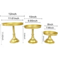 thumbnail image 3 of 3 Pcs Metal Round Cake Stand Set 8“10”12" Cake Display Stand Dessert Cupcake Display Tray for Graduation,Wedding,Birthday,Party,Baby Shower,Anniversary,Ceremony,Christmas (Gold), 3 of 9