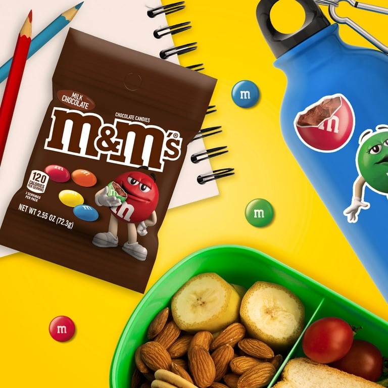 M&M's Milk Chocolate Candy, 2.55 oz, Shelf Stable Plastic Bag