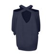 thumbnail image 4 of Lovskoo Sweaters for Women Trendy Color Long Sleeve Pullove Shirt Sweater Tops Navy, 4 of 6